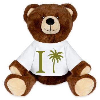 Letter i Green Palm - MiniFeet® RecycelBär® Teddy Bear Brown - white - Front