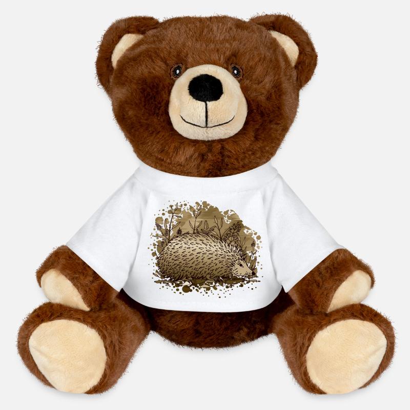 Hérisson - Nounours RecycelBär® marron - blanc