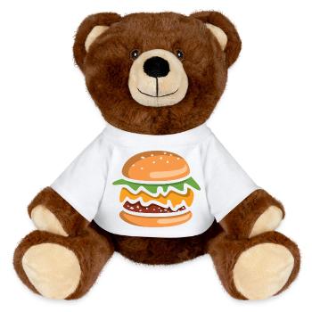 Cheeseburger Comic Burger - Nounours RecycelBär® marron - blanc - Devant