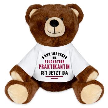 Trainee Plasterer Internship Plastering - MiniFeet® RecycelBär® Teddy Bear Brown - white - Front