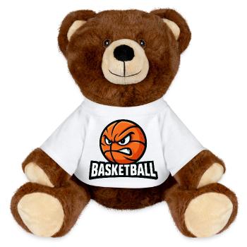 Cartoon de basket - Nounours RecycelBär® marron - blanc - Devant