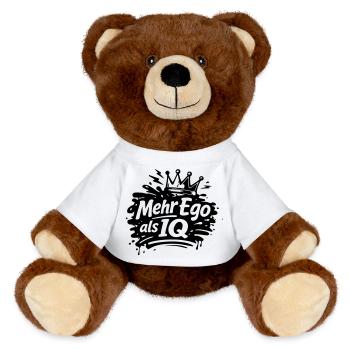 Plus d’ego que de QI - Nounours RecycelBär® marron - blanc - Devant
