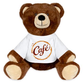 Coffee Kaffeetassenabdruck Illustration  - MiniFeet® RecycelBär® Braun - Weiß - Vorne