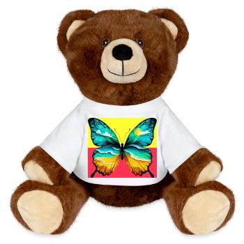 papillon - Nounours RecycelBär® marron - blanc - Devant