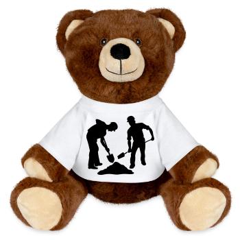 Sand Workers Team – Ground Crew - MiniFeet® RecycelBär® Teddy Bear Brown - white - Front