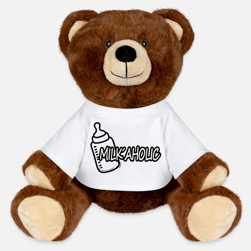 Milk ́aholic - MiniFeet® RecycelBär® Teddy Bear Brown - white