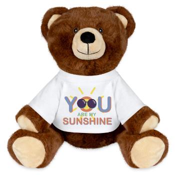 You are my sunshine / Motivation / Summer / Sun - MiniFeet® RecycelBär® Teddy Bear Brown - white - Front