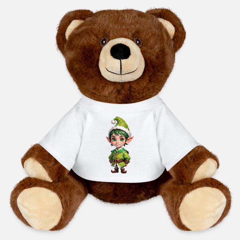 Doux petit lutin de Noël - Nounours RecycelBär® marron - blanc