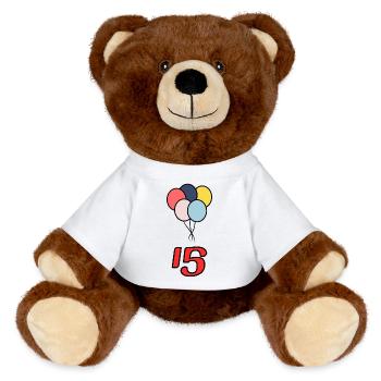 ANNIVERSAIRE. 15. 15 ANS. 15e ANNIVERSAIRE - Nounours RecycelBär® marron - blanc - Devant