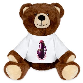 Jane goes vegan - MiniFeet® RecycelBär® Teddy Bear Brown - white - Front