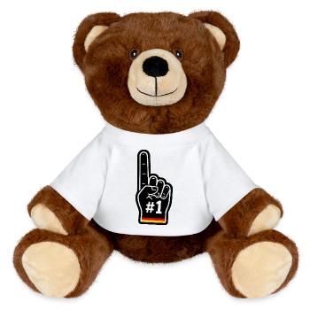 Number One Germany Fan - MiniFeet® RecycelBär® Teddy Bear Brown - white - Front