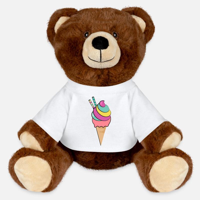 Eiscreme, Eistüte, Eis - MiniFeet® RecycelBär® Braun - Weiß