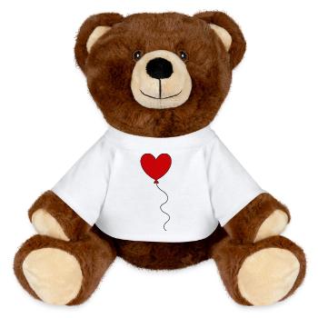 Saint-Valentin cœur rouge, st.valentin - Nounours RecycelBär® marron - blanc - Devant