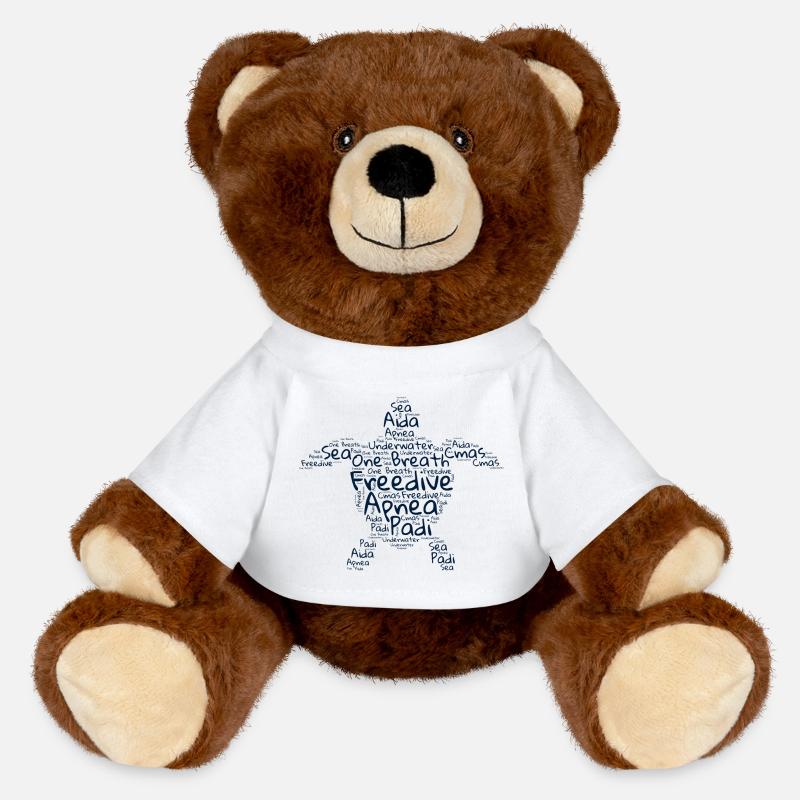 Freedive - Word Cloud Turtle - MiniFeet® RecycelBär® Teddy Bear Brown - white