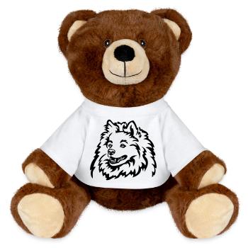 Pointed head - MiniFeet® RecycelBär® Teddy Bear Brown - white - Front