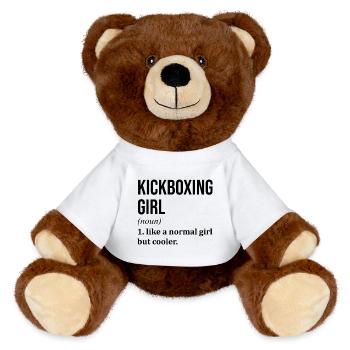 Kickboxing Fille Citation Drôle - Nounours RecycelBär® marron - blanc - Devant