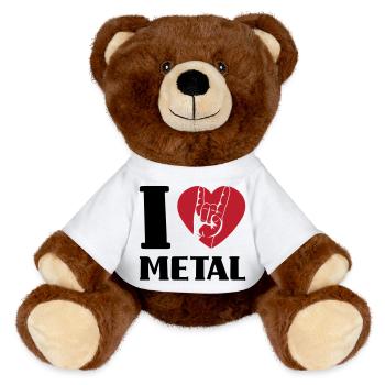 J’adore le métal - Nounours RecycelBär® marron - blanc - Devant