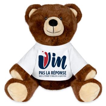 Wine, not the answer - MiniFeet® RecycelBär® Teddy Bear Brown - white - Front