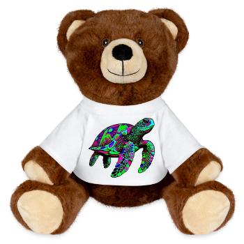 Tortue marine - Nounours RecycelBär® marron - blanc - Devant