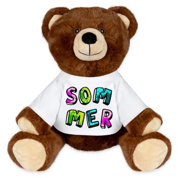 Summer Speckle Dots Comic Colorful Painting - MiniFeet® RecycelBär® Teddy Bear Brown - white - Front