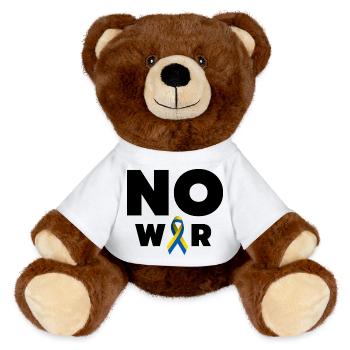 Design anti-guerre – Ukraine Russie - Nounours RecycelBär® marron - blanc - Devant