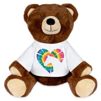 Tie Dye Horse - MiniFeet® RecycelBär® Teddy Bear Brown - white - Front