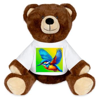 Eisvogel - MiniFeet® RecycelBär® Braun - Weiß - Vorne