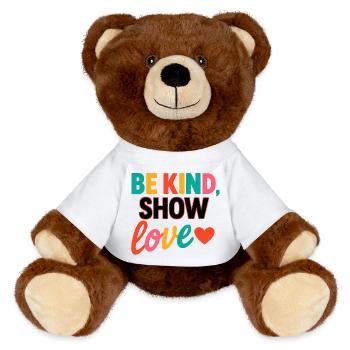 BEKIND_SHOW_LOVE - MiniFeet® RecycelBär® Teddy Bear Brown - white - Front