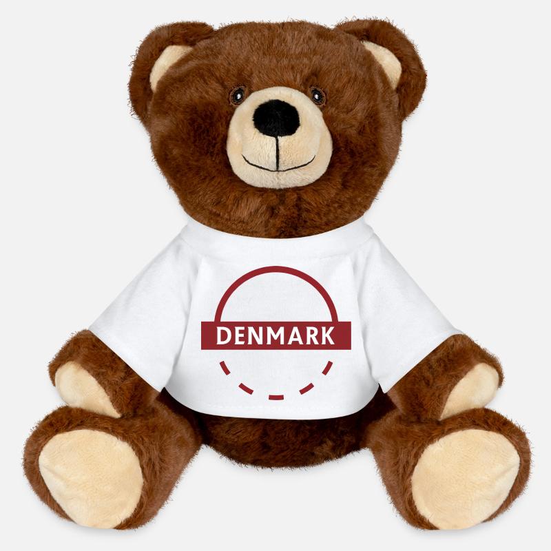 Emblème rond du Danemark - Nounours RecycelBär® marron - blanc