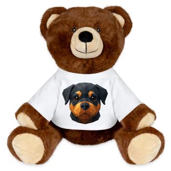 Chiot Rottweiler mignon – Polygon Dog Design - Nounours RecycelBär® marron - blanc - Devant