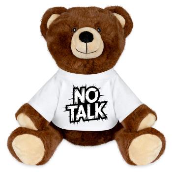 No Talk Distressed Typography - MiniFeet® RecycelBär® Braun - Weiß - Vorne