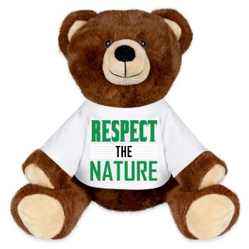 Respectez la nature - Nounours RecycelBär® marron - blanc - Devant