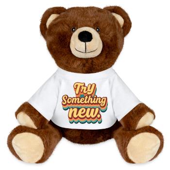 Osez quelque chose de nouveau - Nounours RecycelBär® marron - blanc - Devant