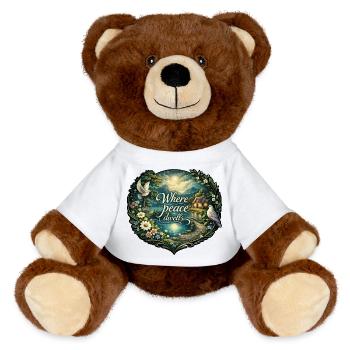 Là où réside la paix - Nounours RecycelBär® marron - blanc - Devant