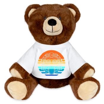 Inca Mayan calendar aztec - MiniFeet® RecycelBär® Teddy Bear Brown - white - Front