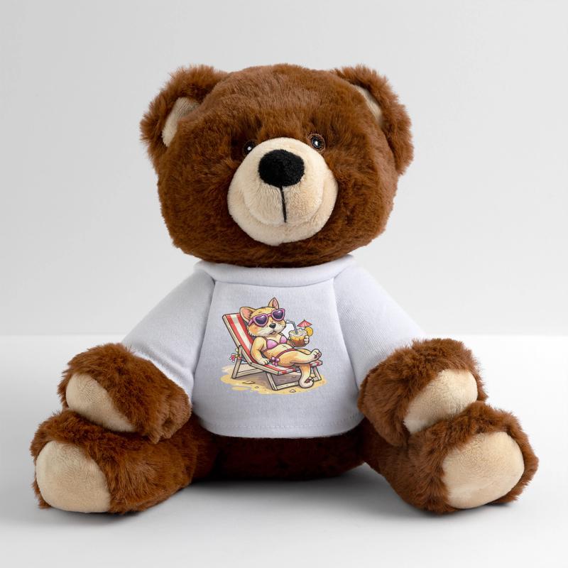 Chat avec des lunettes de soleil Nounours RecycelBär® marron