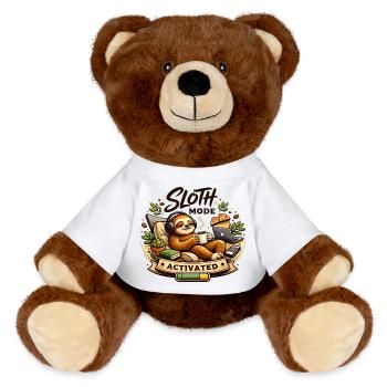 Sloth Mode Activated: Cozy Tech - MiniFeet® RecycelBär® Teddy Bear Brown - white - Front