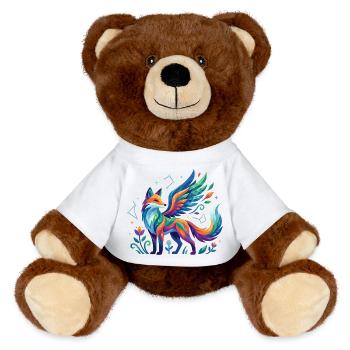 Magie des couleurs des ailes de renard - Nounours RecycelBär® marron - blanc - Devant