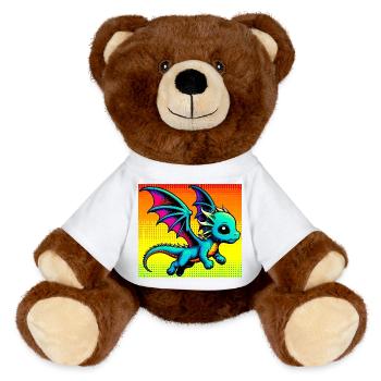 dragon - MiniFeet® RecycelBär® Teddy Bear Brown - white - Front