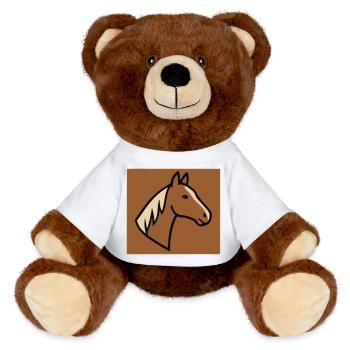 Pferd Profil Kopf Natur - MiniFeet® RecycelBär® Braun - Weiß - Vorne