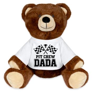 Pit Crew Dada Motorsport Racing Design - MiniFeet® RecycelBär® Braun - Weiß - Vorne