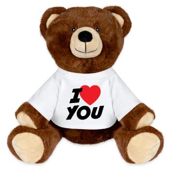 Ich liebe dich - MiniFeet® RecycelBär® Braun - Weiß - Vorne
