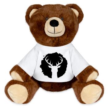 Deer Patch - MiniFeet® RecycelBär® Teddy Bear Brown - white - Front