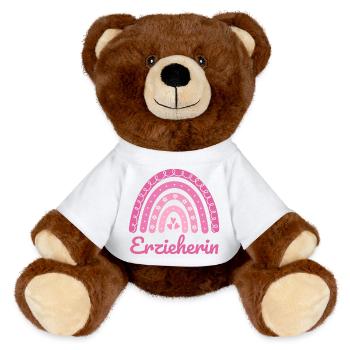 Erzieherin Regenbogen - MiniFeet® RecycelBär® Braun - Weiß - Vorne