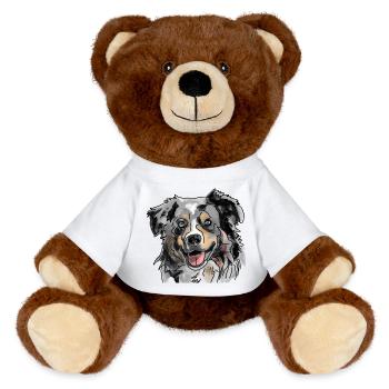 Australian Shepherd - MiniFeet® RecycelBär® Teddy Bear Brown - white - Front