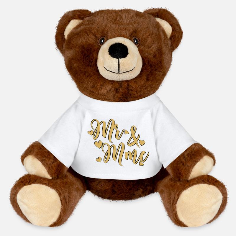 Mr & Mrs Doré Heart - MiniFeet® RecycelBär® Teddy Bear Brown - white