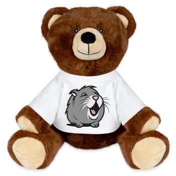 Cobaye joyeux / Hamster – Nez en cœur - Nounours RecycelBär® marron - blanc - Devant