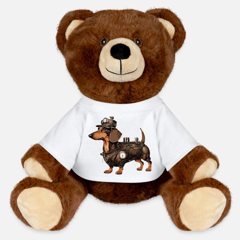 Le teckel Steampunk | Teckel - Nounours RecycelBär® marron - blanc