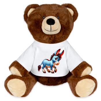 Esel-Maultier - MiniFeet® RecycelBär® Braun - Weiß - Vorne