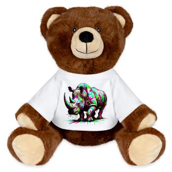Rhinoceros - MiniFeet® RecycelBär® Teddy Bear Brown - white - Front